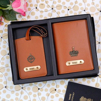 Customized Passport And Luggage Tag Combo