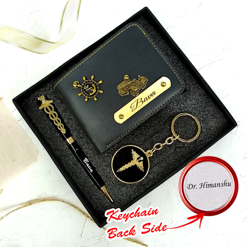 Customized Wallet Pen & Keychain Combo For Doctor